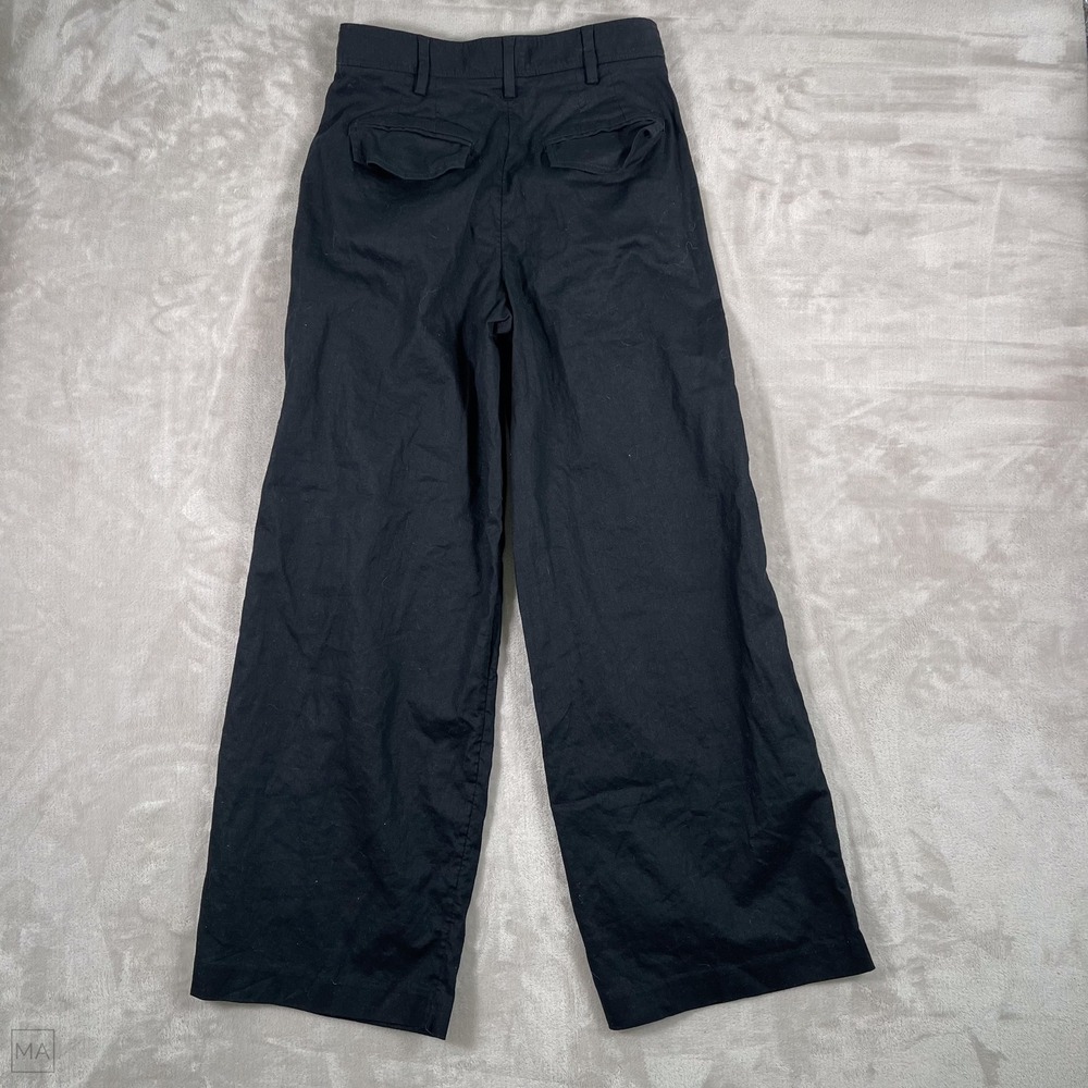 Banana Republic Factory Women's Pants Linen Blend Wide Leg Minimalist 4 Black - Picture 8 of 8